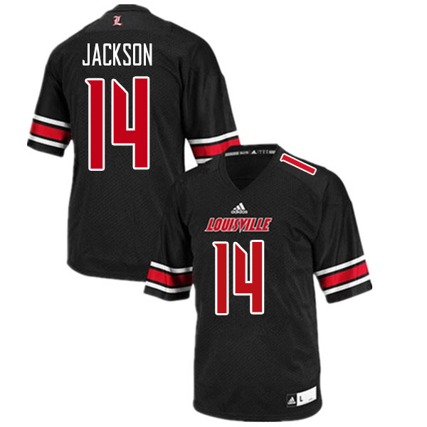 Men #14 Thomas Jackson Louisville Cardinals College Football Jerseys Sale-Black - Click Image to Close